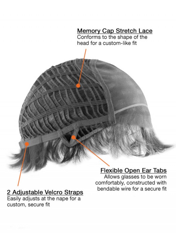 Monofilament Straight Shoulder Length 14" 100% Human Hair