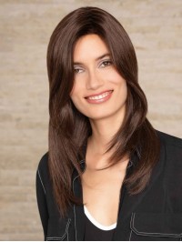 Straight Remy Human Hair 20" Without Bangs Wanted Monofilament Wigs