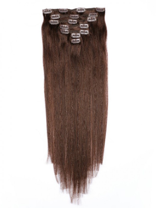 Brown Long Straight Clip In Extension