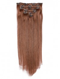 Brown Long Straight Clip In Extension