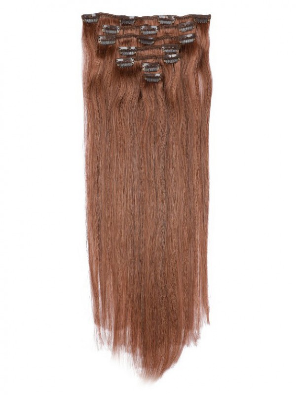 Brown Long Straight Clip In Extension