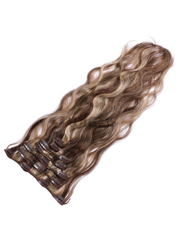 Brown Long Wavy Clip In Extension