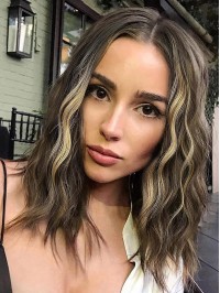 Women Shoulder Length Ombre Synthetic Lace Wigs
