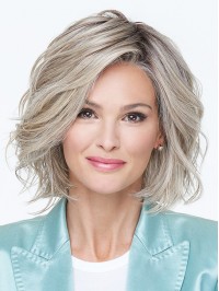 Glamorous Wig With Loose Waves Chin Length Bob Wigs