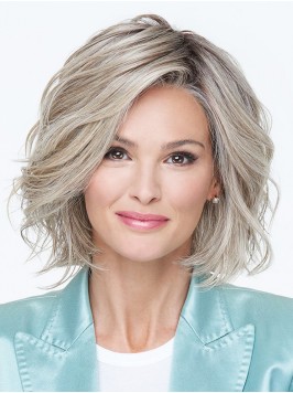 Glamorous Wig With Loose Waves Chin Length Bob Wig...