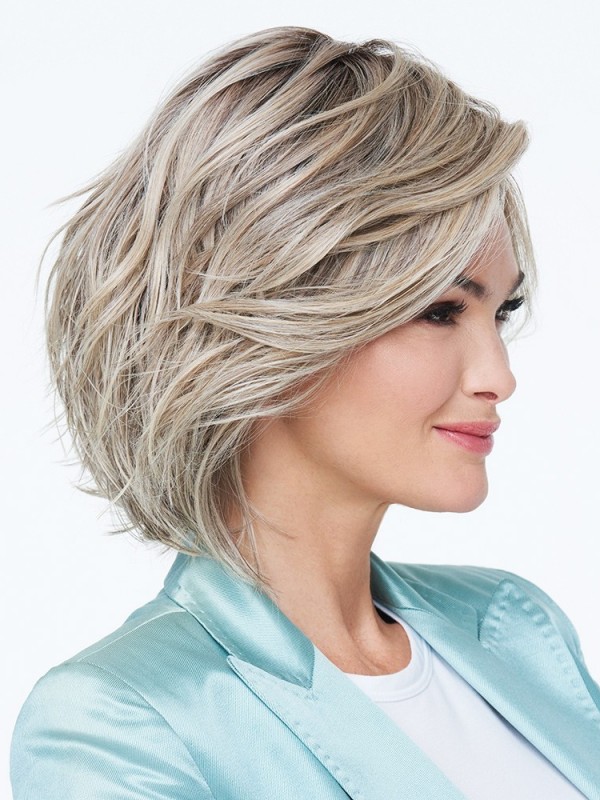 Glamorous Wig With Loose Waves Chin Length Bob Wigs