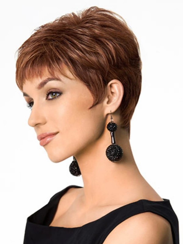 Short Auburn Hair Pixie Cut Synthetic Wigs