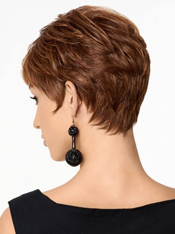 Short Auburn Hair Pixie Cut Synthetic Wigs