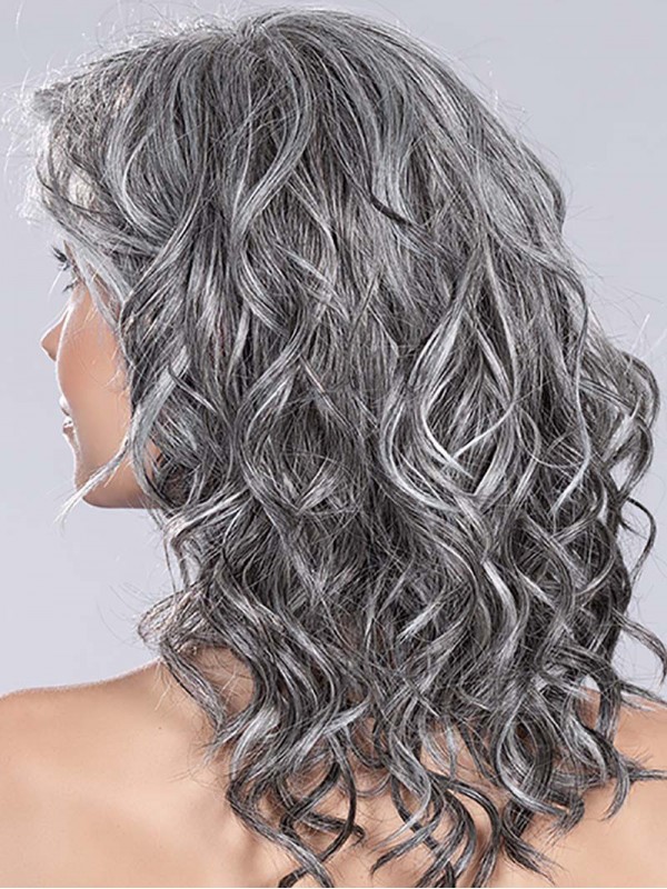 14" Curly Synthetic Capless Grey Wigs