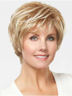 Short Wigs Blonde Layered Capless Synthetic Wigs