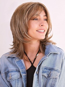 Straight 12" Layered Capless Synthetic Women Wigs