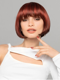 Short Claret Capless With Bangs Synthetic Bob Wigs