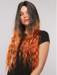 Middle Parting 26" Ombre Natural Water Wave Synthetic Wigs