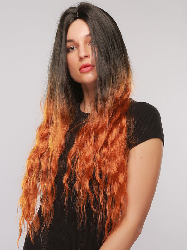 Middle Parting 26" Ombre Natural Water Wave Synthetic Wigs