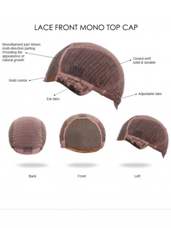 Monofilament Medium Wavy Auburn Human Hair Wigs With Side Bangs 12 Inches