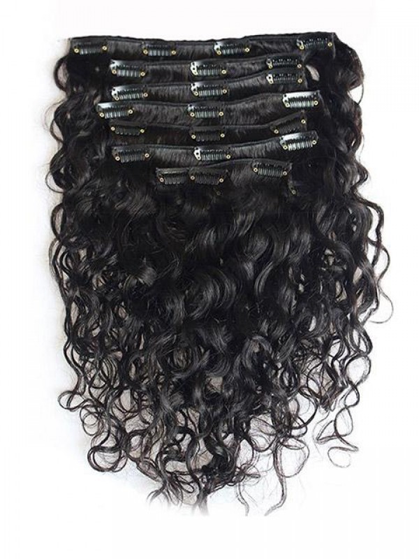 Top Quality Curly Human Hair 7 Pcs Clip In Hair Extensions