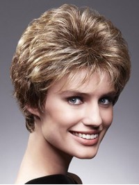 Short Straight Lace Front Brown Human Hair Wigs 8 Inches