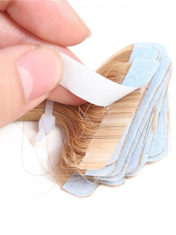20pcs 50g Strawberry Blonde Straight Tape In Hair Extensions